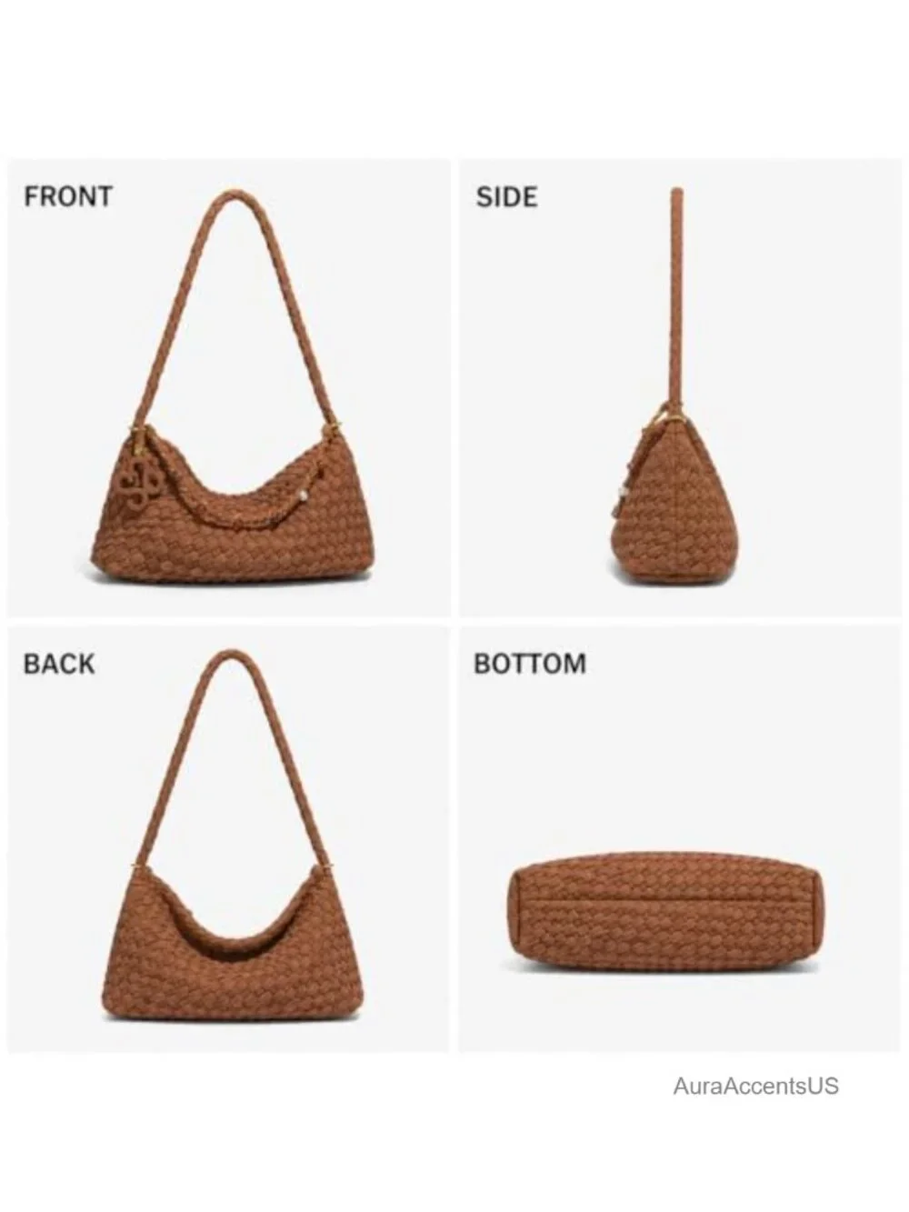 Faux Suede Slouchy Hobo Shoulder Bag with Pouch for Women